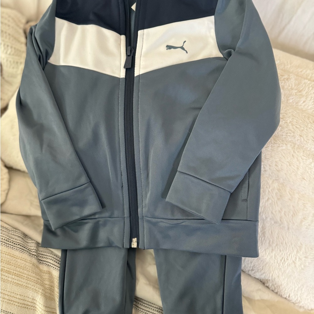 Puma Kids Jacket & Pants Set - Blue and White